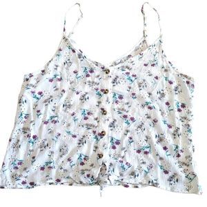 Kismet Crop Tank with Adjustable straps and tie at Waist Large